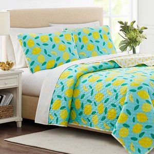 MSH Lemons Contemporary 3 Pc. Queen Quilt Set